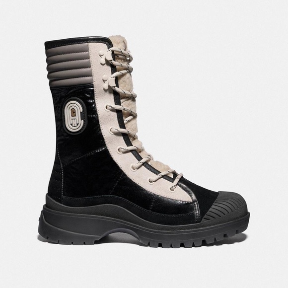 Coach Sidney Winter Utility Lace Up Boots - Size 8